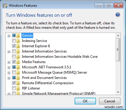 ถอนการติดตั้ง Windows Media Player ออกจาก Windows 7 