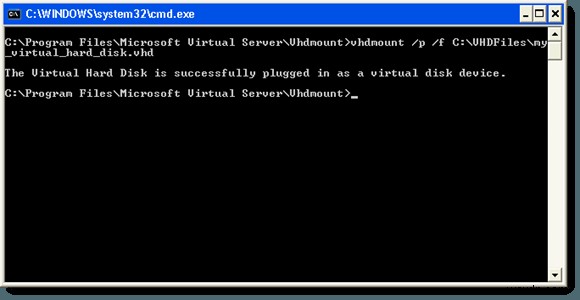 แนบไฟล์ VHD ใน Windows XP 