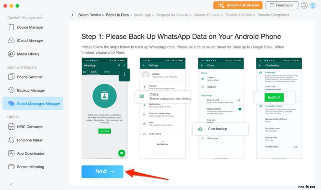 วิธีถ่ายโอนข้อมูล WhatsApp จาก Android ไปยัง iPhone 