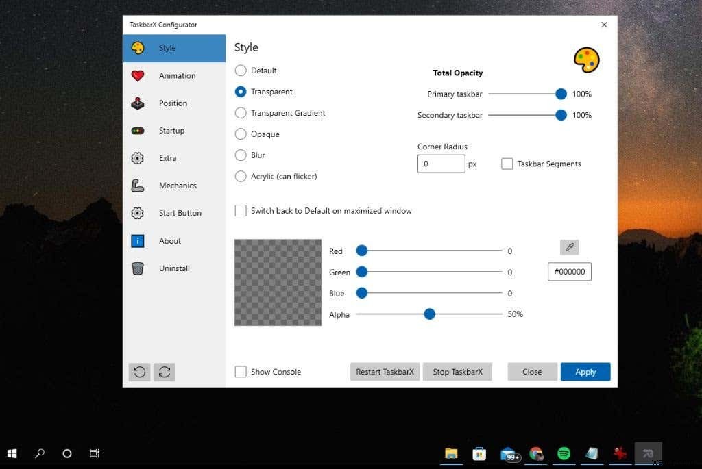 วิธีใช้ TaskbarX เพื่อปรับแต่งแถบงาน Windows ของคุณ 