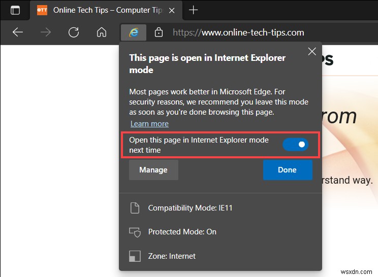 วิธีเปิดใช้งานโหมด Internet Explorer ใน Edge บน Windows 10/11 