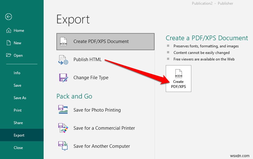 วิธีการแปลงไฟล์ Microsoft Publisher เป็น PDF