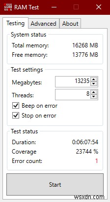 วิธีทดสอบหน่วยความจำไม่ดี (RAM) ใน Windows 