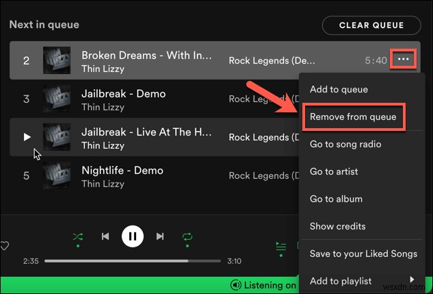 วิธีล้างคิวบน Spotify 