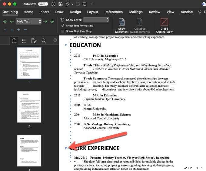 วิธีการจัดเรียงหน้าใหม่ใน Word บน Windows และ Mac