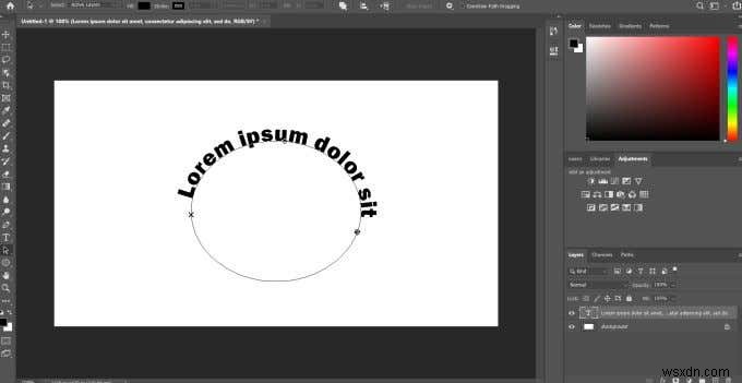 วิธีการโค้งข้อความใน Photoshop 