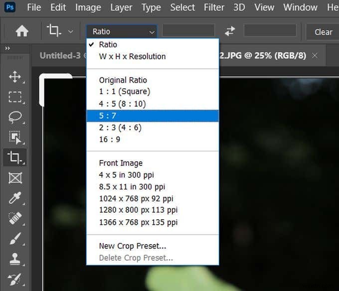 วิธีการครอบตัดใน Photoshop 