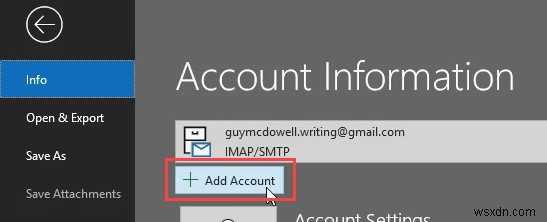 วิธีตั้งค่า Gmail IMAP ใน Outlook 