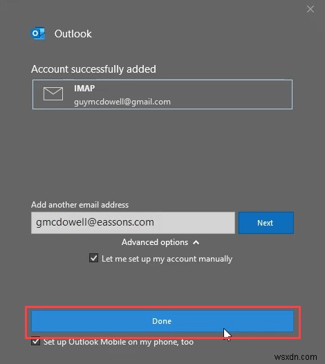 วิธีตั้งค่า Gmail IMAP ใน Outlook 