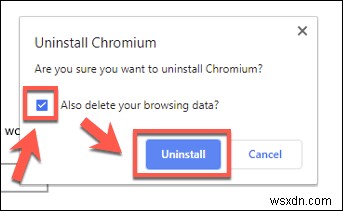 วิธีถอนการติดตั้ง Chromium 