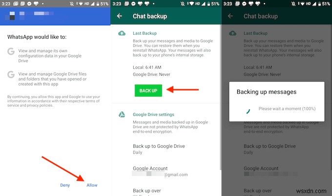 วิธีคืนค่า WhatsApp จาก Google Drive 