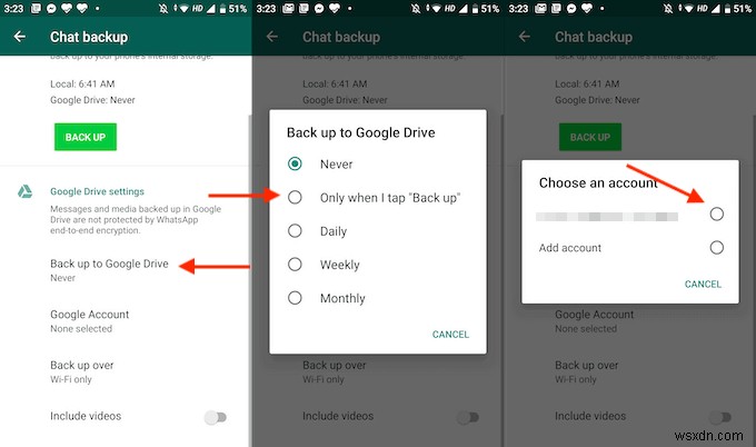 วิธีคืนค่า WhatsApp จาก Google Drive 