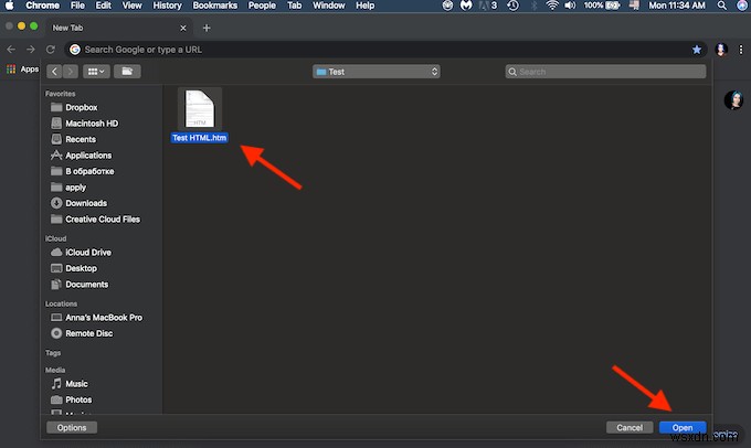 วิธีเปิดไฟล์ HTML ใน Google Chrome 