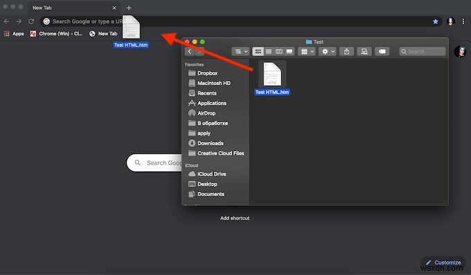 วิธีเปิดไฟล์ HTML ใน Google Chrome 