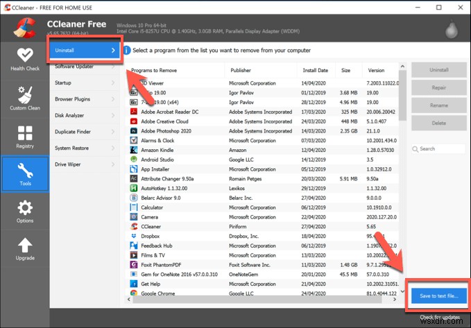 7 วิธีในการสร้างรายการโปรแกรมที่ติดตั้งใน Windows 