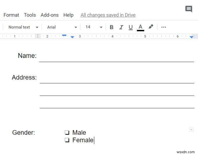 วิธีสร้างแบบฟอร์ม Google Docs ที่กรอกได้ด้วย Tables 