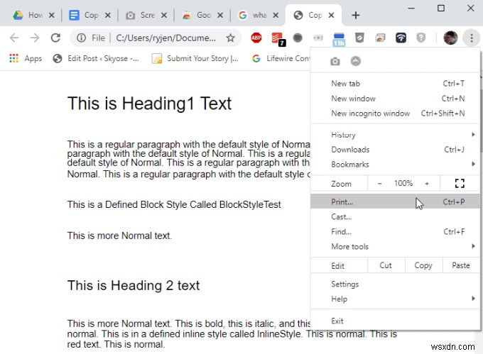 วิธีพิมพ์ Google Doc พร้อมความคิดเห็น 