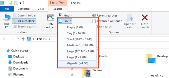 4 วิธีในการค้นหาไฟล์ขนาดใหญ่ใน Windows 10 