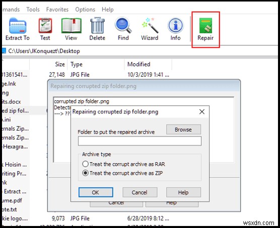 วิธีการแยกไฟล์จากโฟลเดอร์ Zip ที่เสียหาย