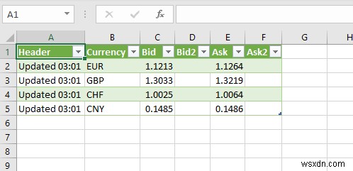 ดึงข้อมูล Excel จากหน้าเว็บโดยตรง 