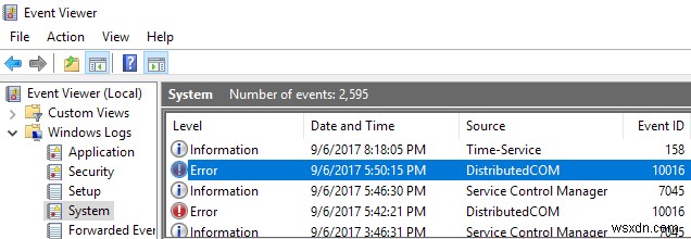 แก้ไขข้อผิดพลาด 10016 ใน Windows Event Viewer 