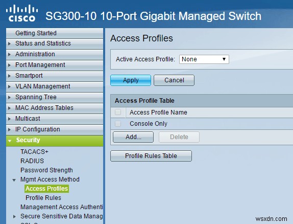 จำกัดการเข้าถึงสวิตช์ของ Cisco ตามที่อยู่ IP 