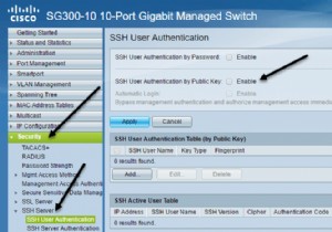 เปิดใช้งานการตรวจสอบสิทธิ์คีย์สาธารณะสำหรับ SSH บนสวิตช์ Cisco SG300 