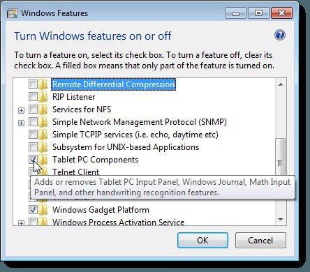 เปิดใช้งานและปิดใช้งานคุณลักษณะของ Windows 