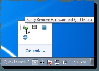 สร้างแป้นพิมพ์ลัดเพื่อเข้าถึงได้อย่างปลอดภัย Remove Hardware Dialog 