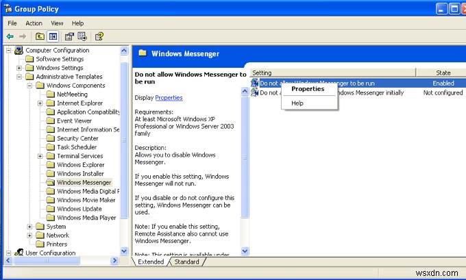 ลบ Windows Messenger ออกจาก Windows 7, Vista และ XP 
