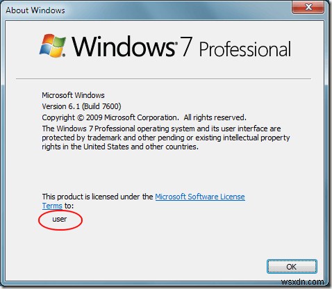 เปลี่ยนชื่อเจ้าของที่ลงทะเบียนใน Windows 7/8/10 