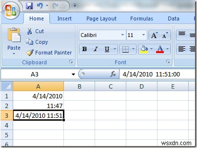 เพิ่มวันที่และเวลาลงในแผ่นงาน Excel อย่างรวดเร็ว 