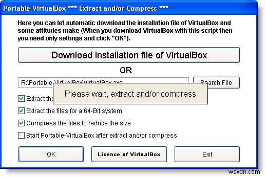 เรียกใช้ VirtualBox จากไดรฟ์ USB 