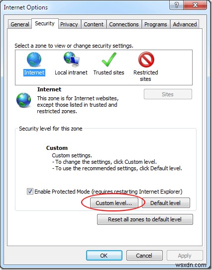 บล็อกการดาวน์โหลดไฟล์ใน Internet Explorer 
