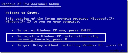 วิธีแก้ไข MBR ใน Windows XP และ Vista 