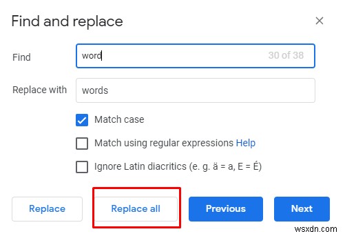 วิธีค้นหาและแทนที่คำใน MS Word และ Google Docs 