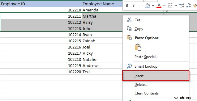 วิธีแทรกหลายแถวอย่างรวดเร็วใน Excel 