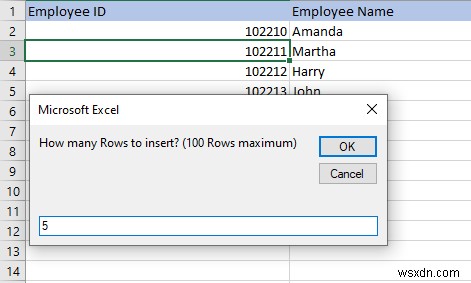 วิธีแทรกหลายแถวอย่างรวดเร็วใน Excel 