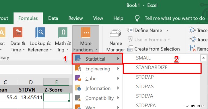 วิธีการคำนวณคะแนน Z ใน Excel 