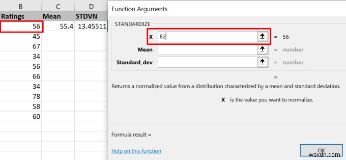 วิธีการคำนวณคะแนน Z ใน Excel 