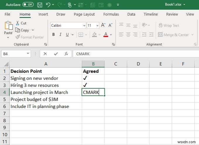 4 วิธีในการใช้เครื่องหมายถูกใน Excel 