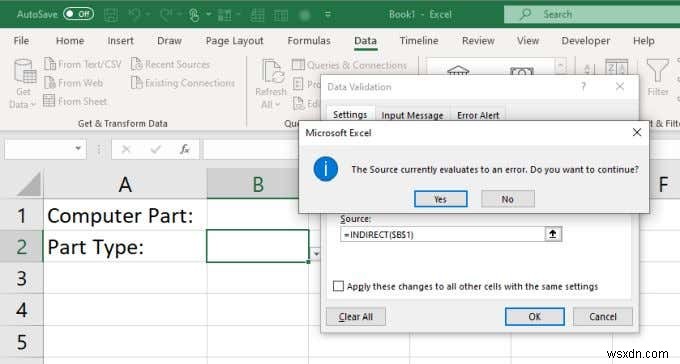 วิธีสร้างรายการดรอปดาวน์ที่เชื่อมโยงหลายรายการใน Excel 