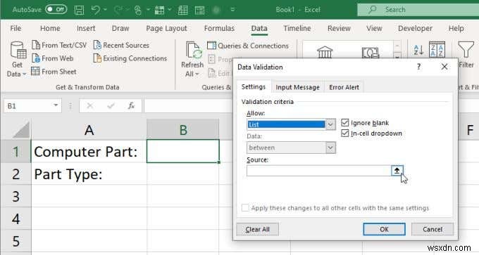 วิธีสร้างรายการดรอปดาวน์ที่เชื่อมโยงหลายรายการใน Excel 