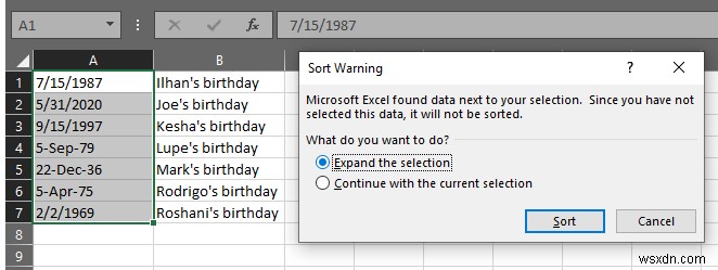 วิธีจัดเรียงตามวันที่ใน Excel 