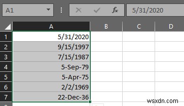 วิธีจัดเรียงตามวันที่ใน Excel 