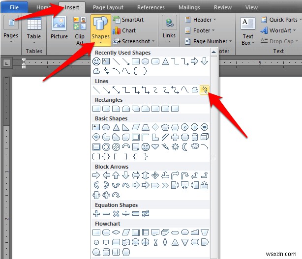 วิธีการวาดใน Microsoft Word 