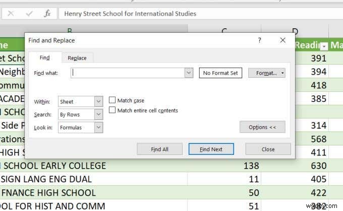 วิธีการค้นหาใน Excel 