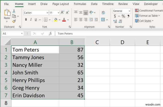 วิธีการเรียงตามตัวอักษรใน Excel 