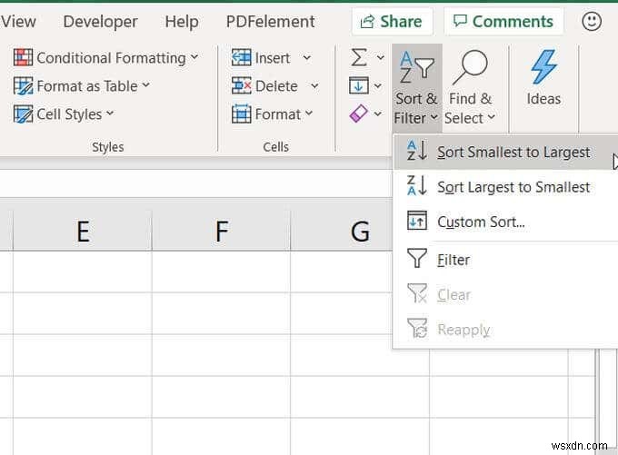 วิธีการเรียงตามตัวอักษรใน Excel 