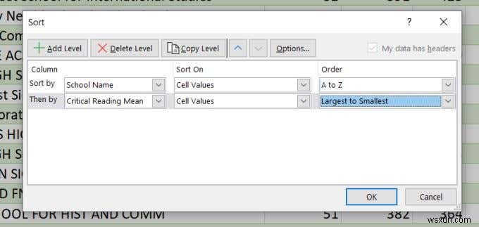 วิธีการเรียงตามตัวอักษรใน Excel 